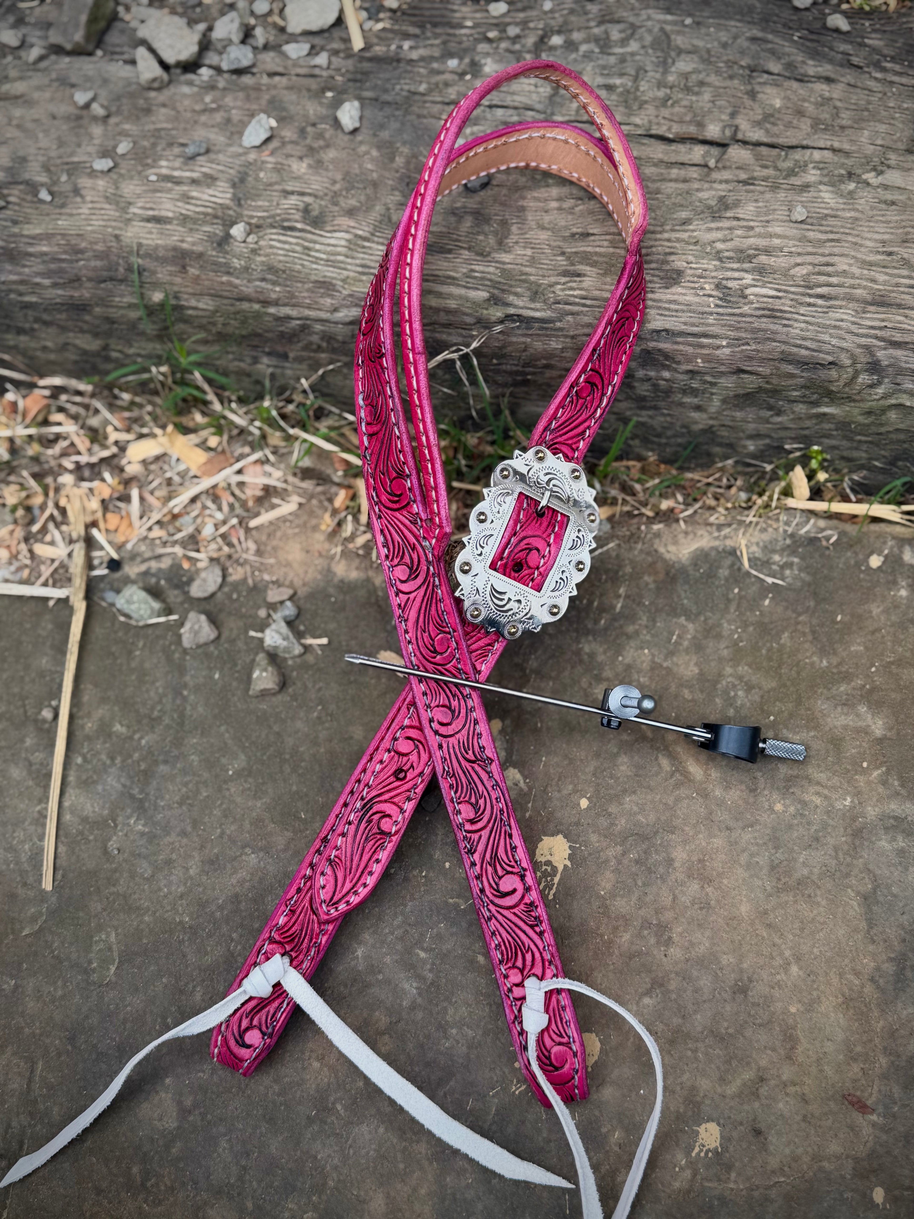 Hot Pink Scroll Headstall