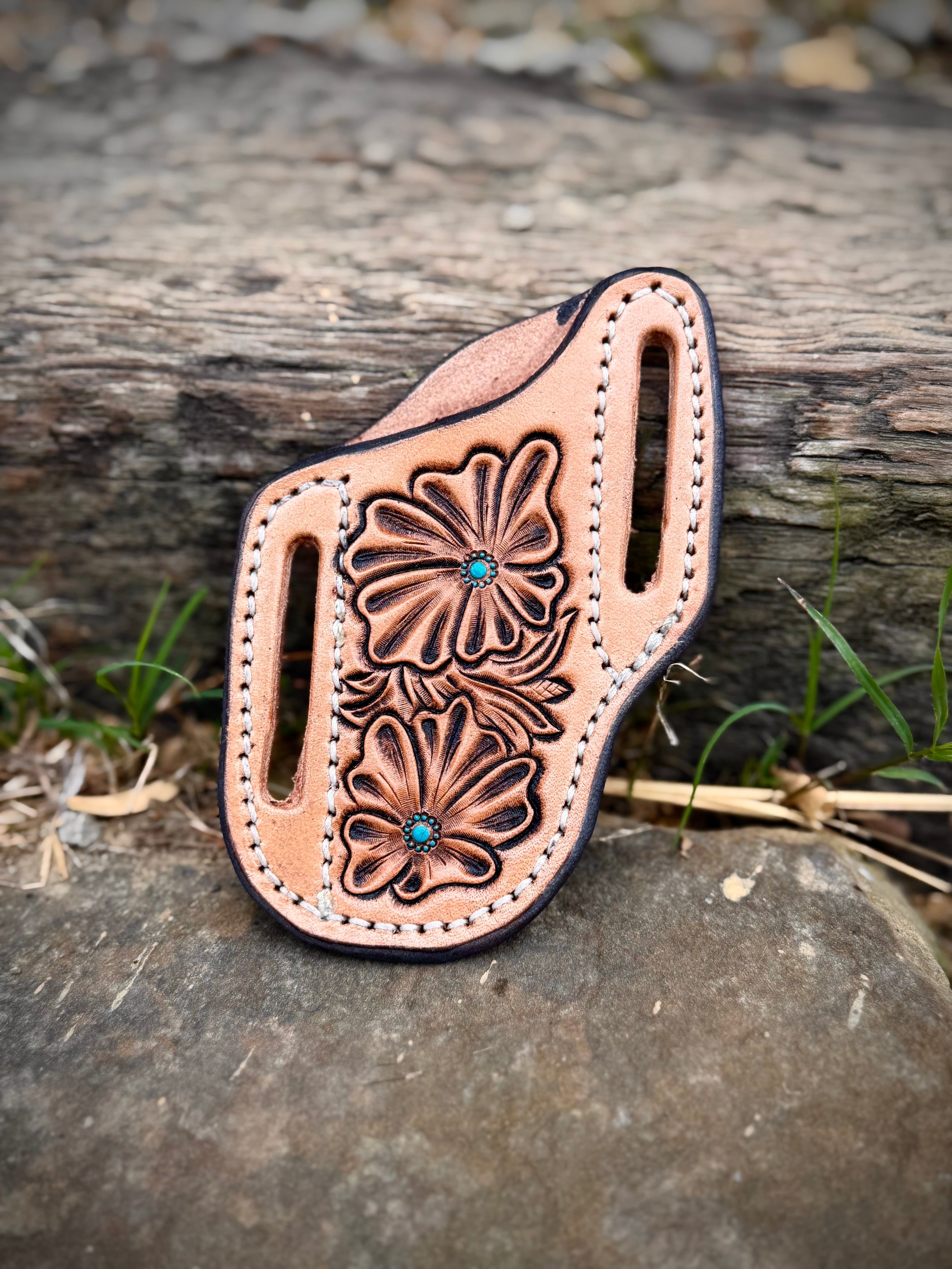Floral and Turquoise Knife Sheath