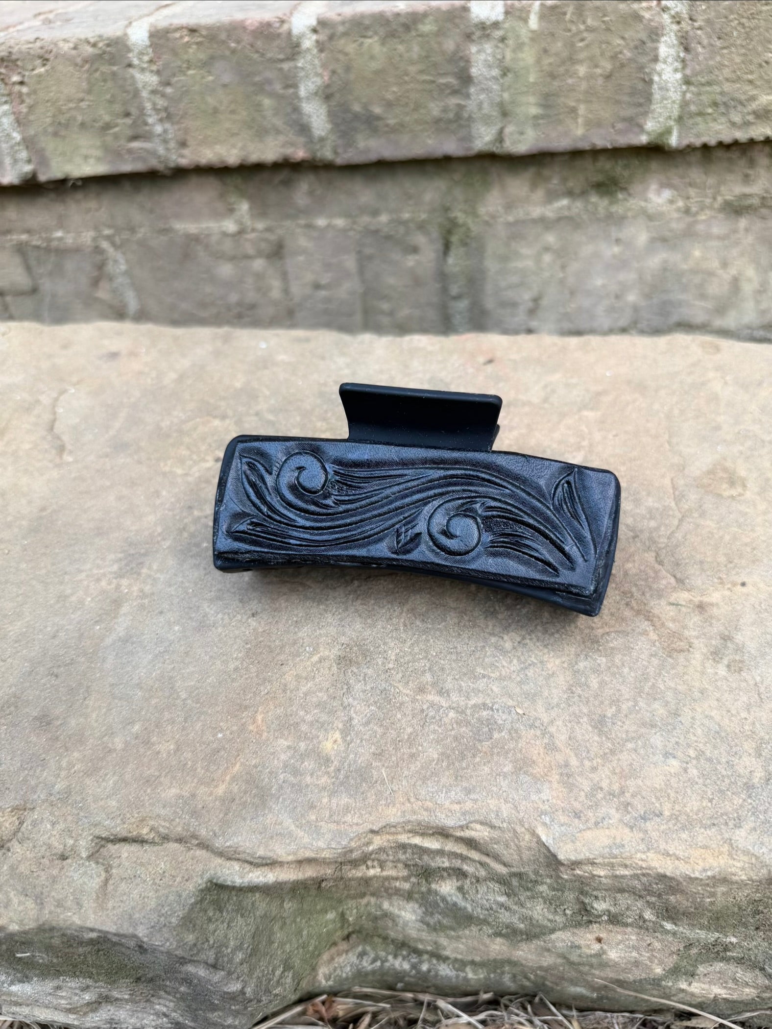 Black Floral Hair Clip 