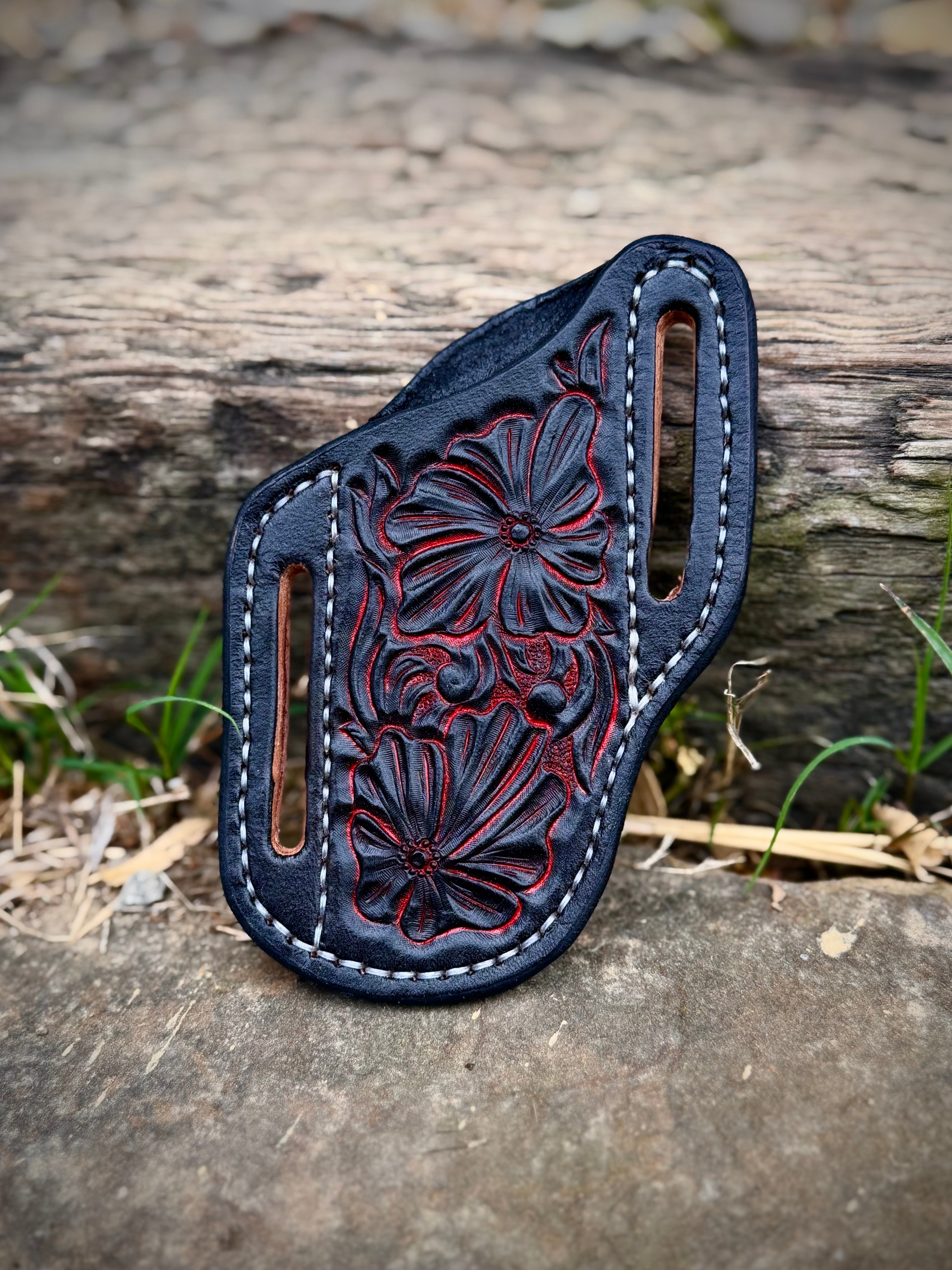 Black & Red Floral Knife Sheath