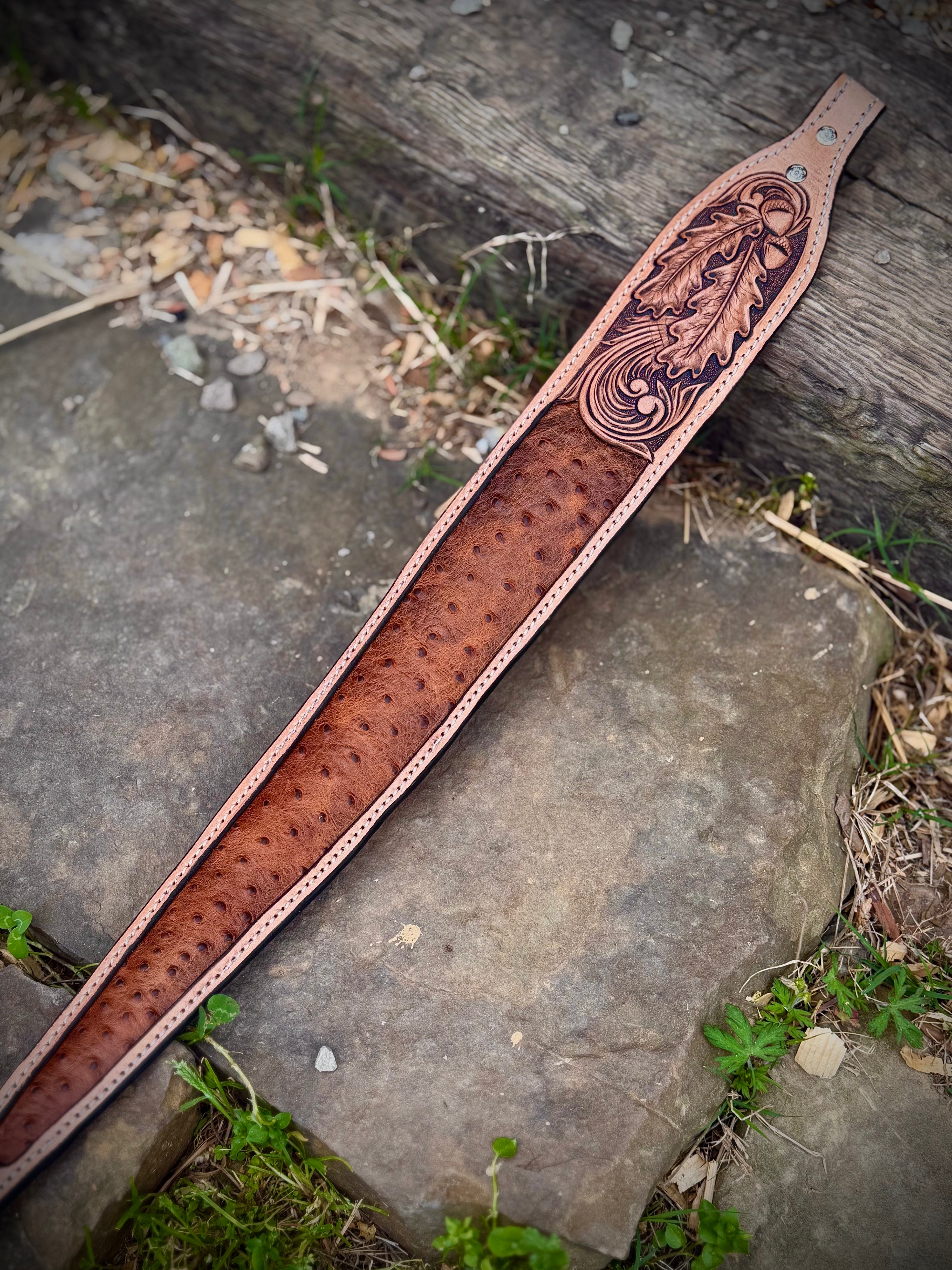Ostrich Inlay Gun Sling